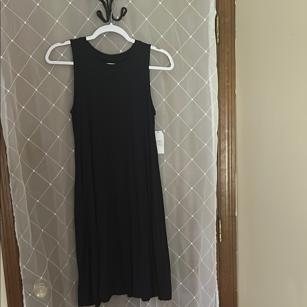 Time and Tru Black Midi Dress